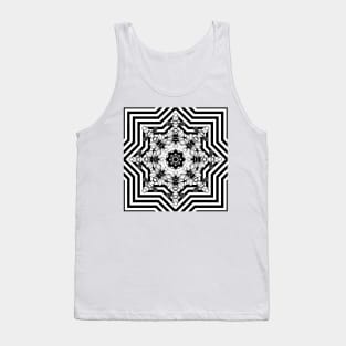 Black White Geometrical Floral Mandala Tank Top
